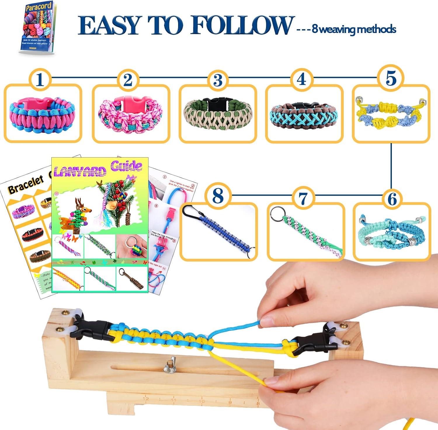 36 Colors 10Ft Paracord 550 Combo Kit, Paracord Bracelets Making Kit