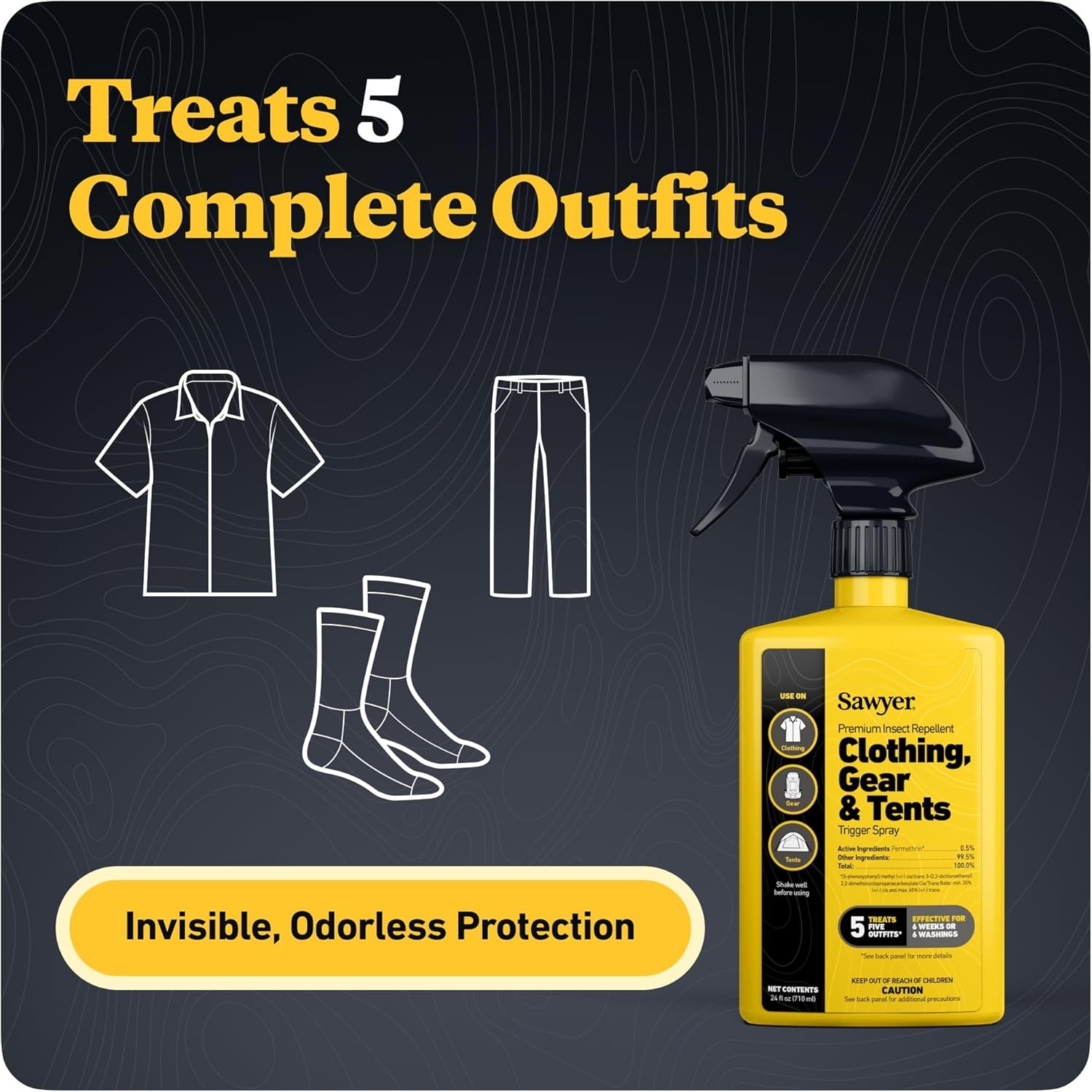 Sawyer Products Premium Insect Repellent for Clothing, 24 oz 2 Pk Gear & Tents,