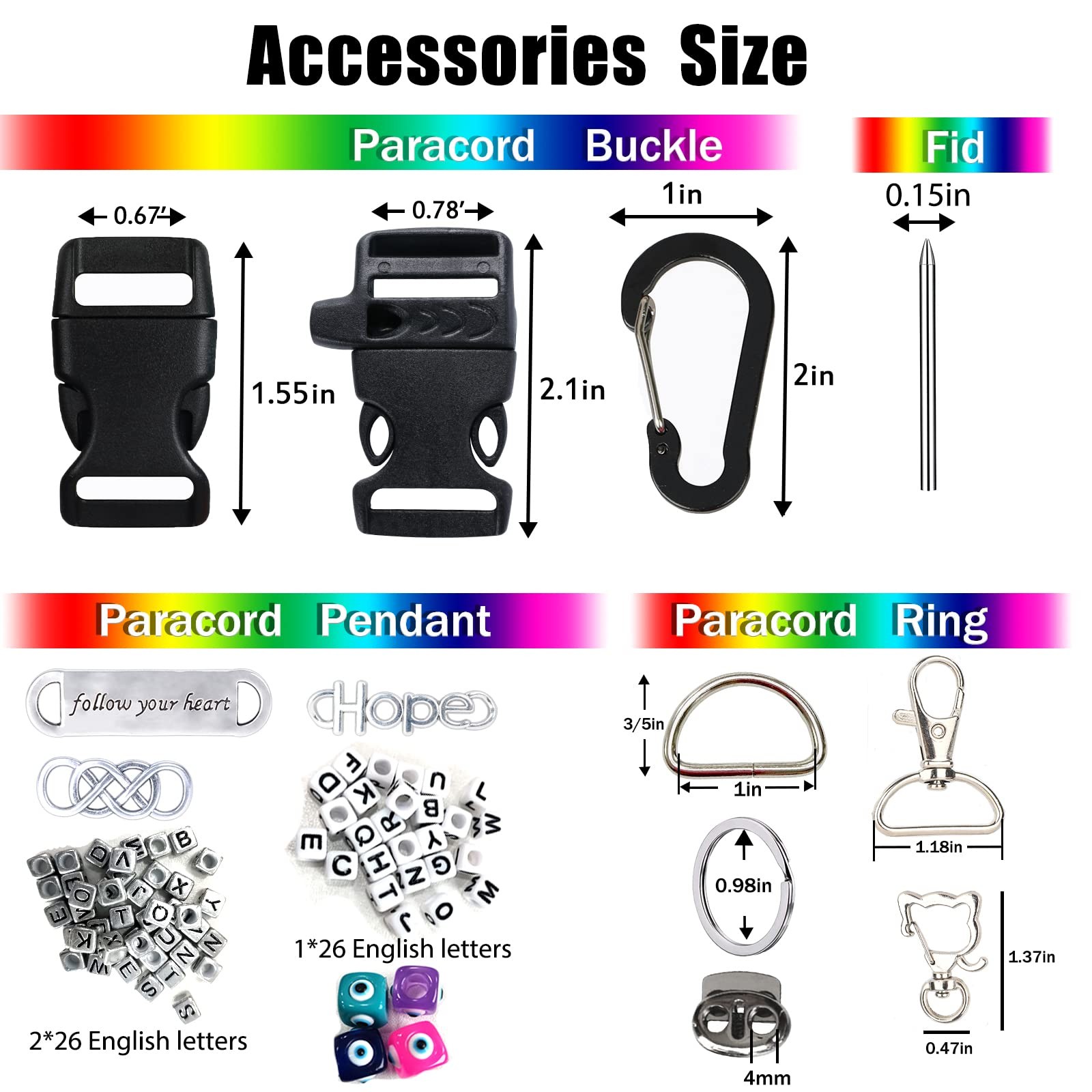 Paracord, 550 Paracord Combo Kit with Jig – 36 Colors Multifunction Paracord …