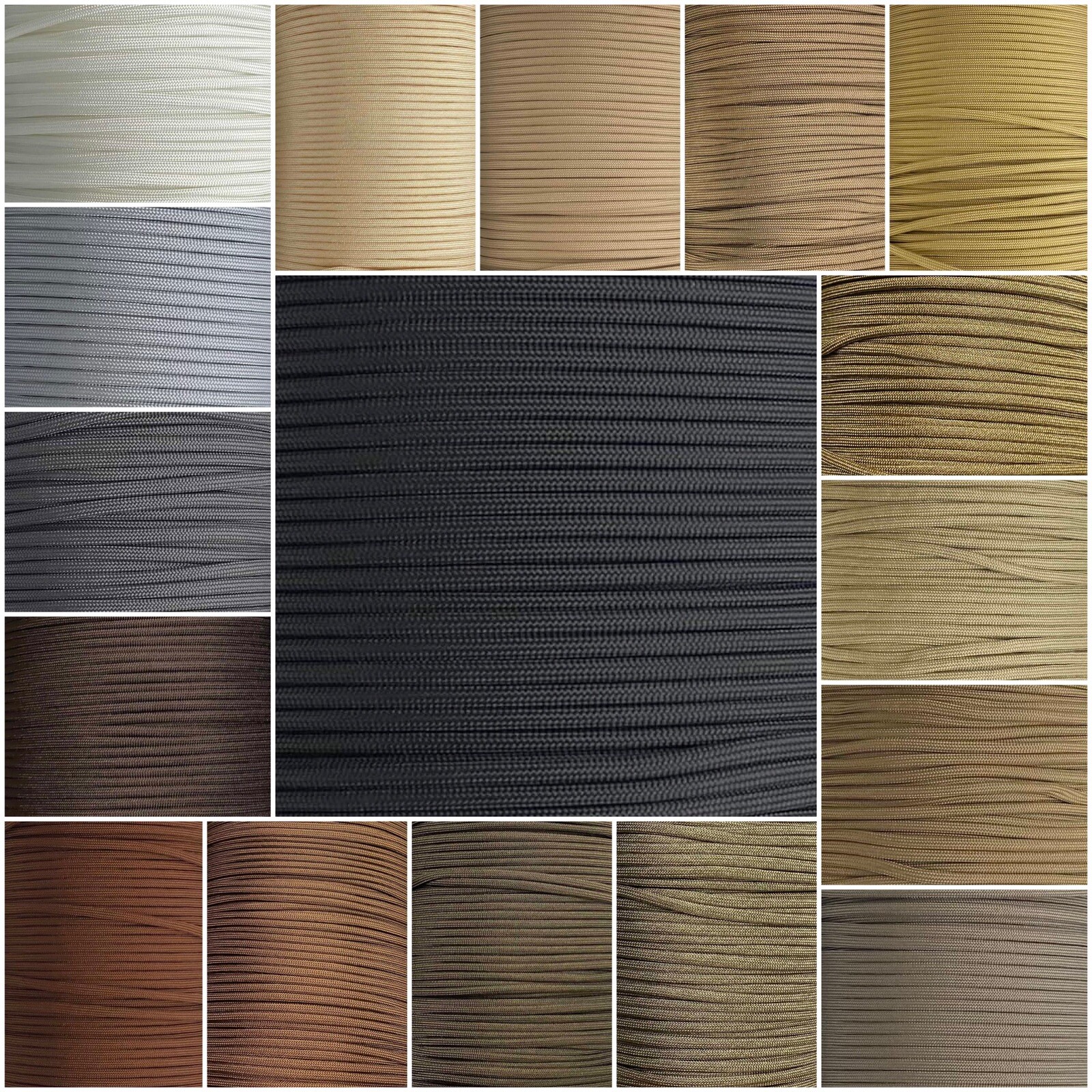 550 Paracord Type III 7 Strand Parachute Cord 50,100 ft – Nylon Solid Color USA