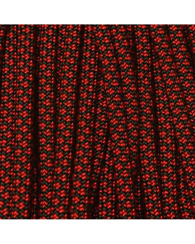 550 Paracord Black w/Imperial Red Diamonds 100 FT USA MADE & SELLER