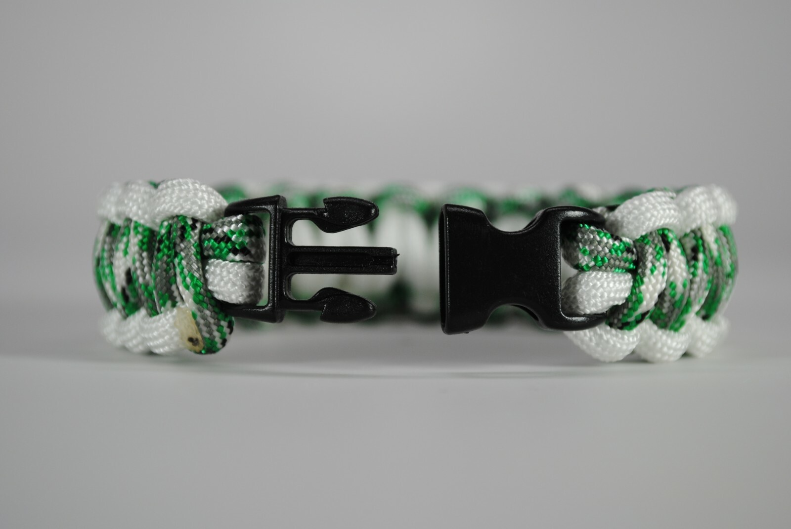 550 Paracord Survival Bracelet Cobra White/Green Camo “Made in the USA”