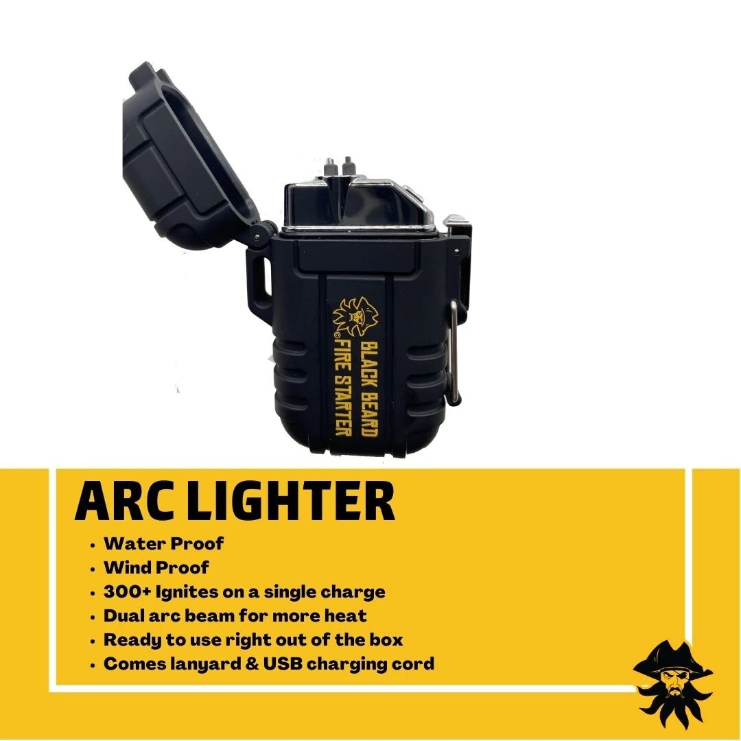 Black Beard Fire Starter – Arc Electric Rechargeable Lighter — Survival Lighter