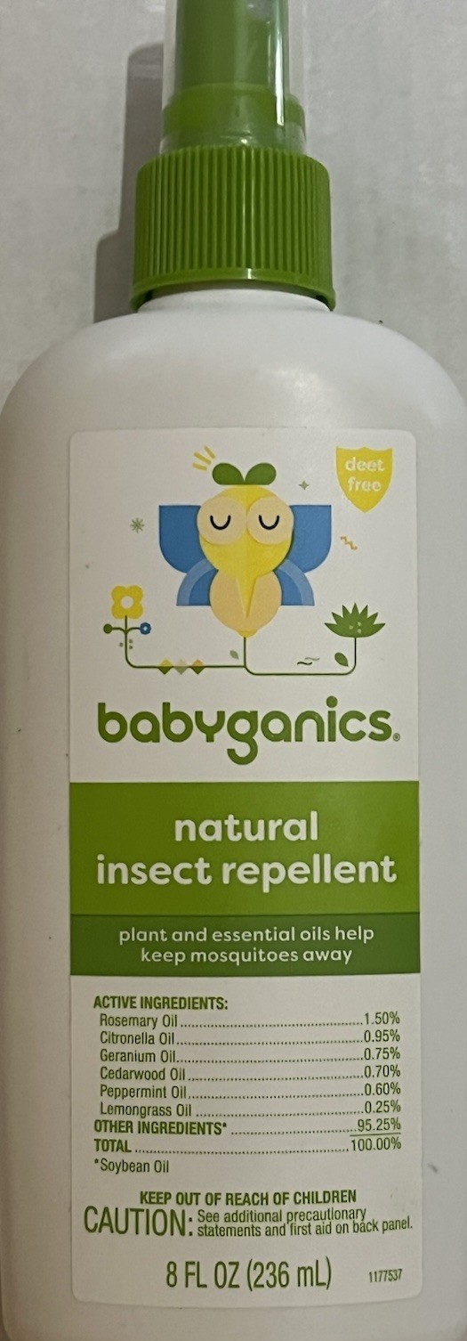 (2) Babyganics Natural Insect Repellent 8oz DEET Free Plant & Essential Oils