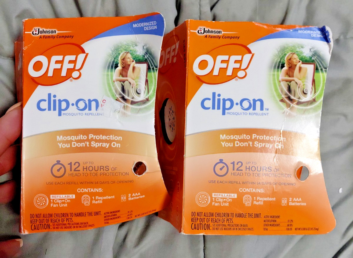 Lot Of 2 Off! CLIP ON Mosquito Repellent FAN unit 12 hour protection New NOS