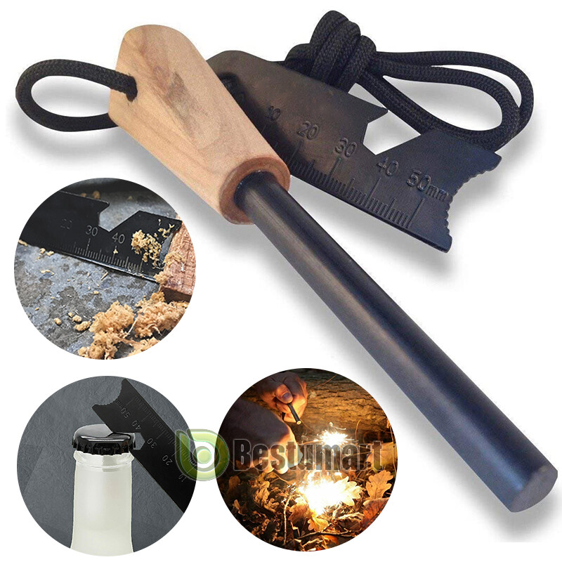 4″x3/4″ Huge Ferro Rods Ferrocerium Flint Steel Fire Starters Lighter w/ Handle