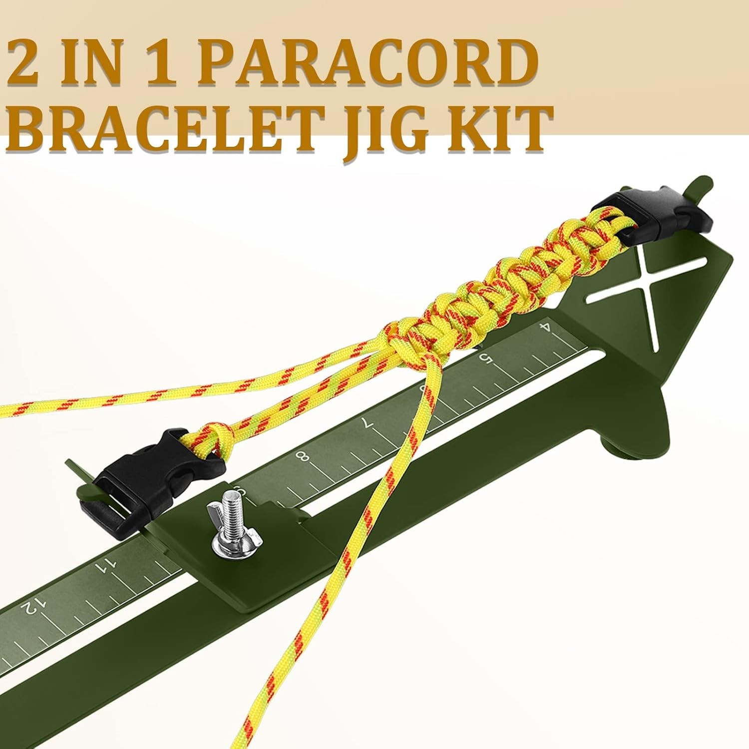 Paracord Bracelet Kit with Adjustable Length Paracord Jig, Stainless Steel St…