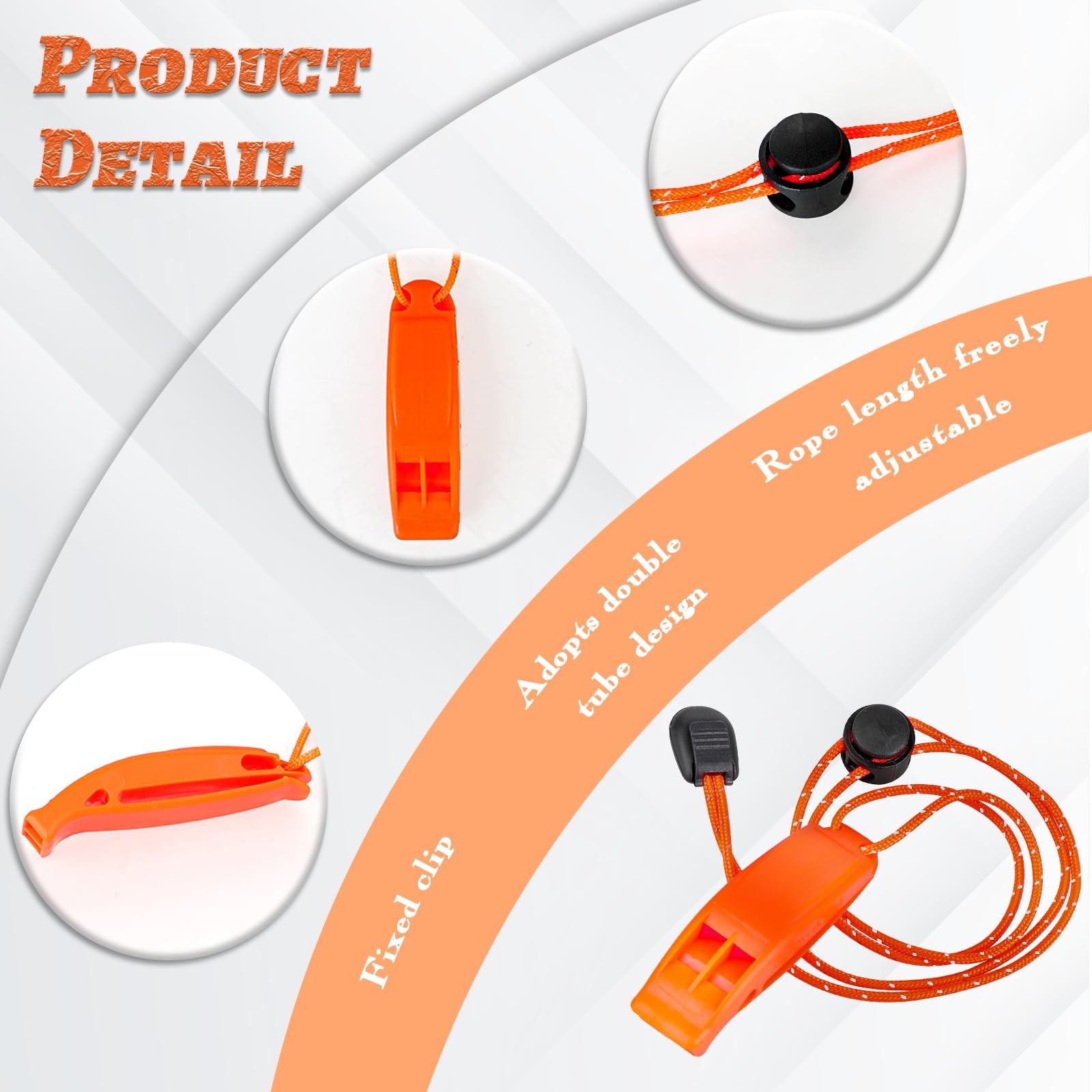 6Pcs Emergency Whistle Survival Whistles Loud Marine Safety Whistle with Adjusta