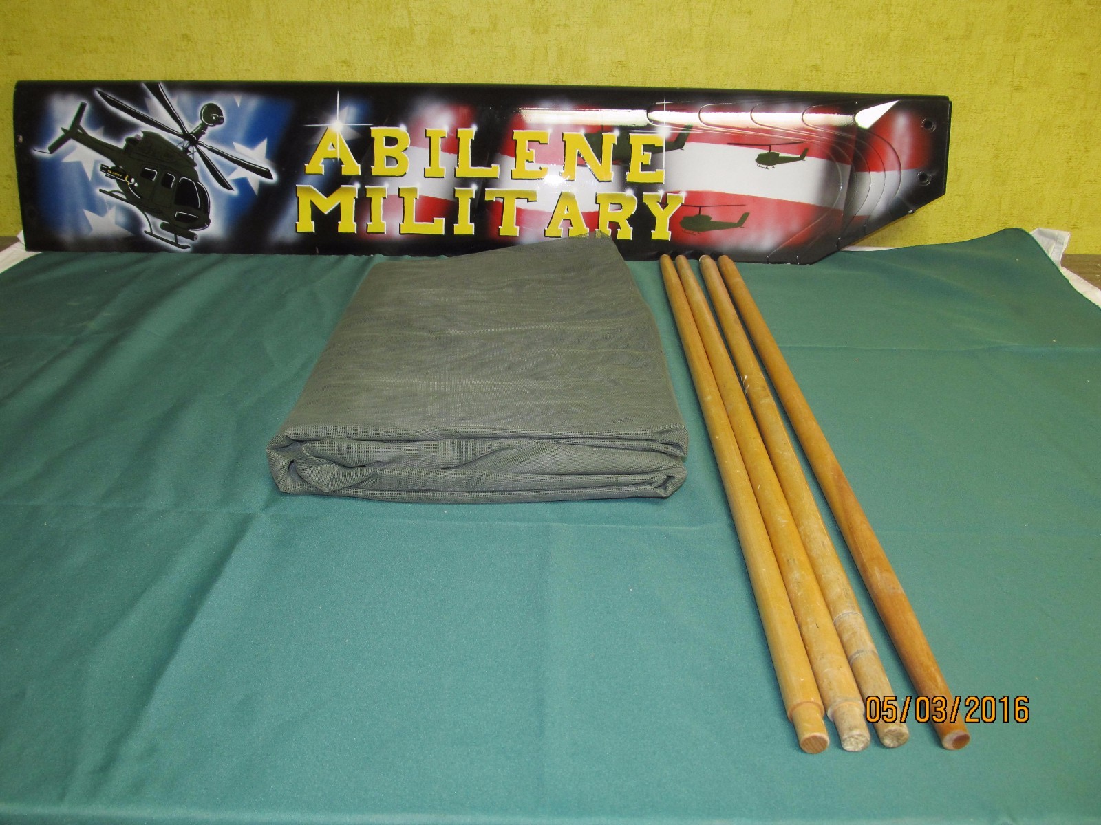 US MILITARY INSECT MOSQUITO NET BAR FIELD NETTING COT COVER WITH 4 POLES