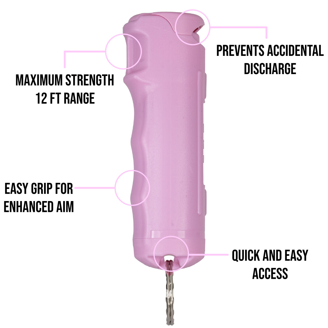 2 Police Magnum pepper spray .5oz pink flip top keychain self defense protection