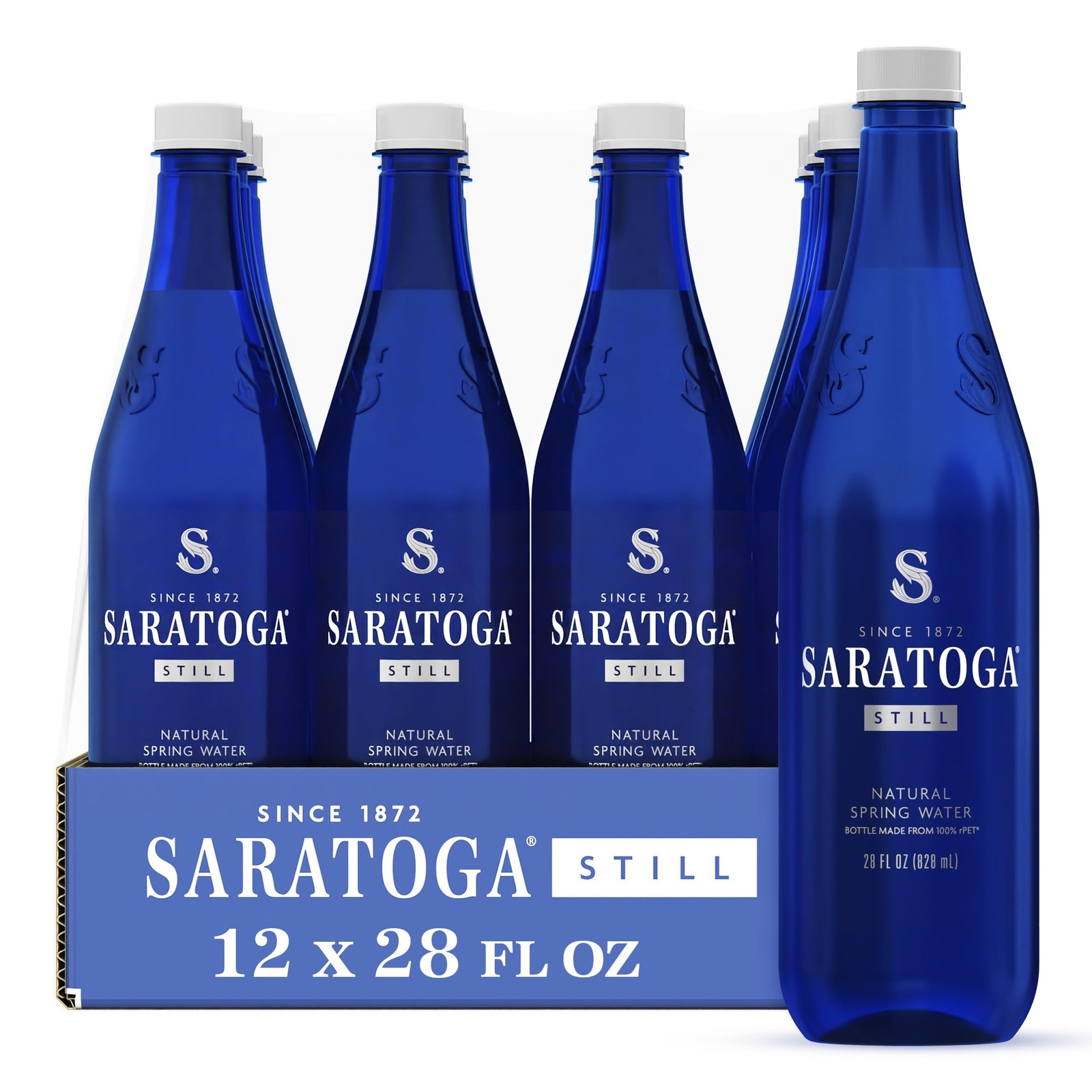 Saratoga Spring Water Bottles, 12 Pack – Still Bottled Water – Recycled PET P…