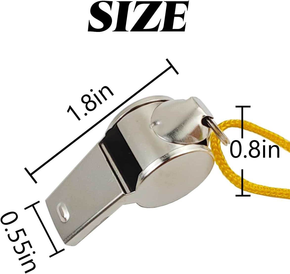5Pack Metal Referee Coach Sports Safety Whistle Loud Whistle with Lanyard