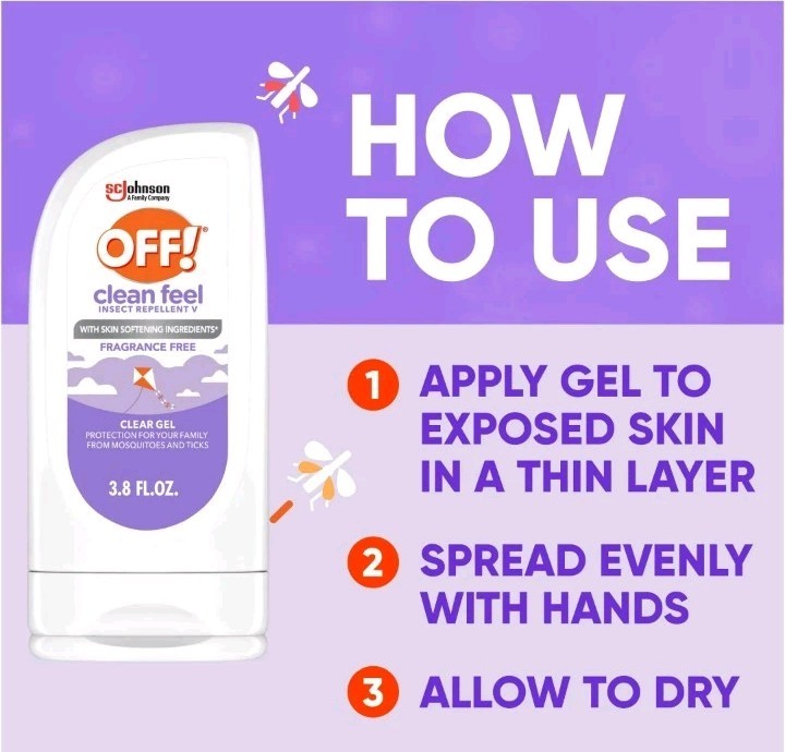OFF Insect Repellent CLEAR Gel 8hr Protection Skin Hydrating 3.8oz Bug “Spray”
