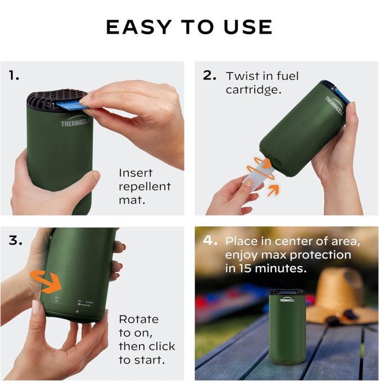 Thermacell Mosquito Repeller Patio Shield Brand New In Box Green