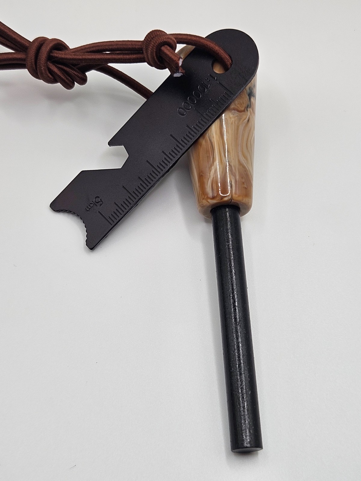Ferrocerium Rod Fire Starter w/ Sturdy Handle and Steel Scraper Flint Striker