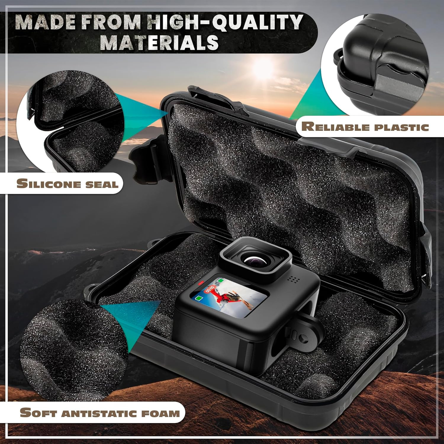 2 Pcs Small Hard Case with Foam – 4.92 x 2.95 Small Waterproof Box, Geocache …