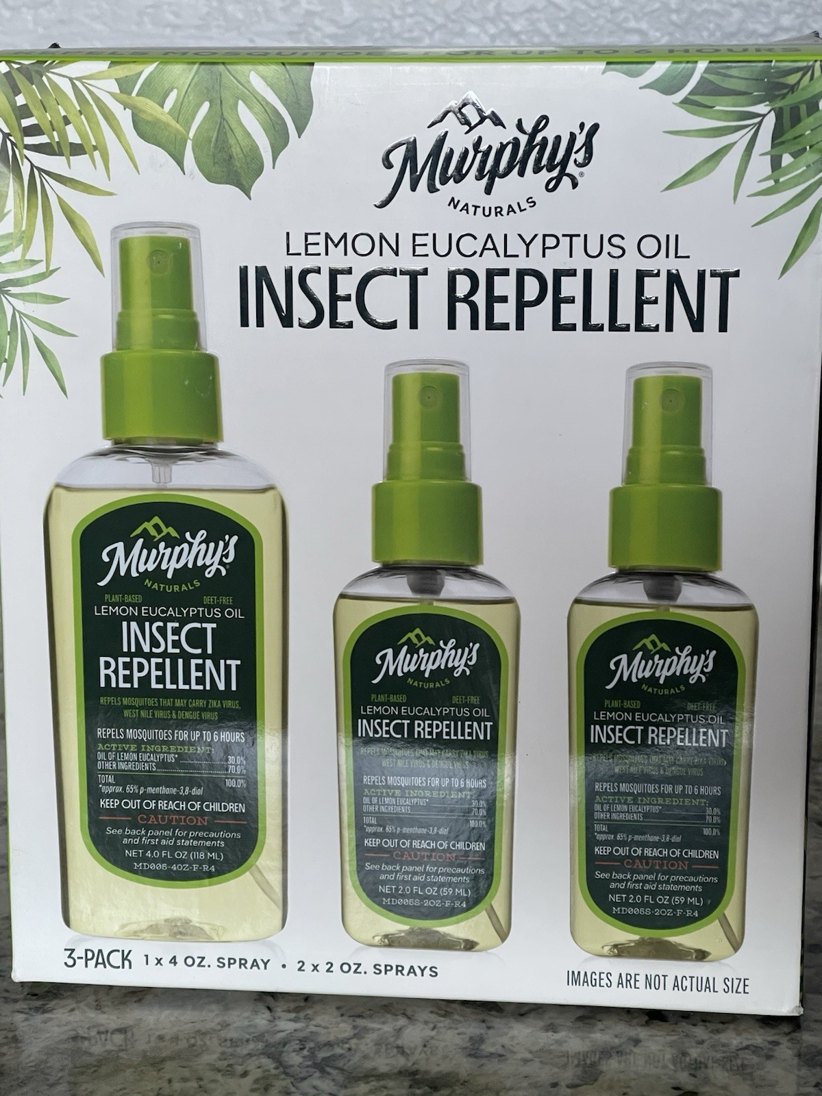 Murphy’s 3-PK Naturals Insect Repellent Spray Lemon Eucalyptus Oil 1x4oz / 2x2oz