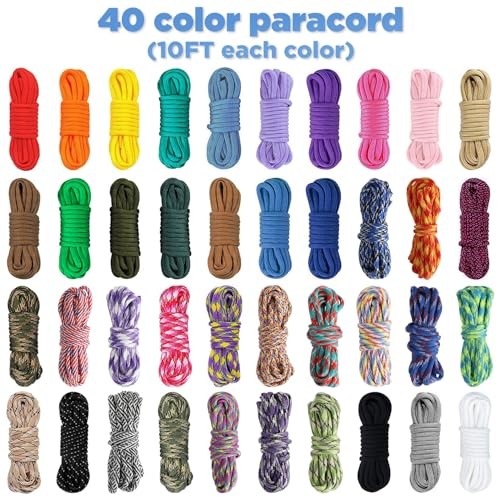 Paracord Bracelet Kit – 40 Colors, 10 Feet, Complete Accessories for Making
