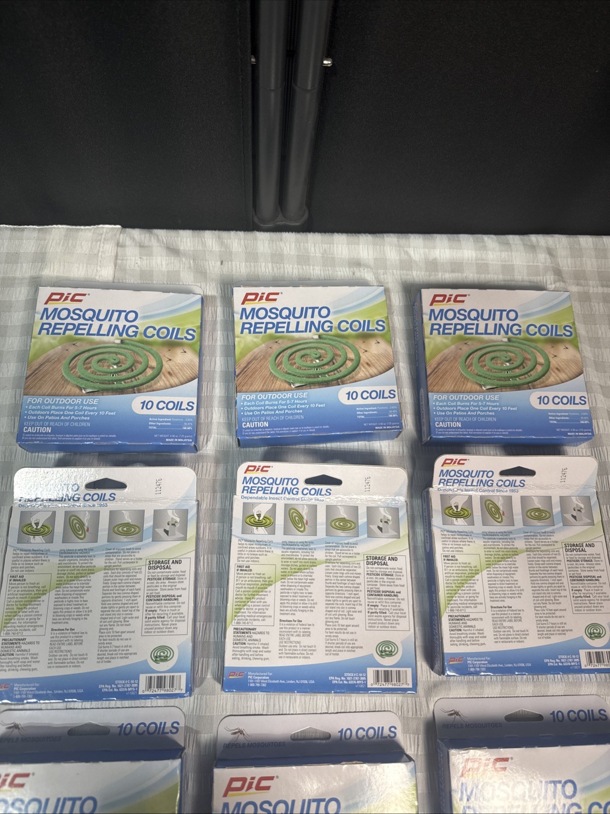 Lot Of 12 Packs Of Pic Mosquito Repelling Coils 10 Coils Each Pk Total 120 Coils
