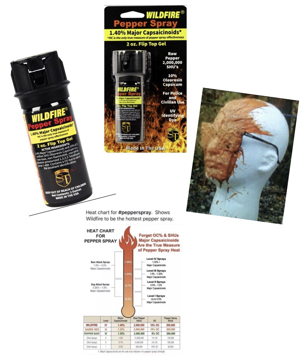 STICKY Pepper GEL Spray HOT Wildfire FLIPTOP 1. 4 2oz Self POLICE DEFENSE Women