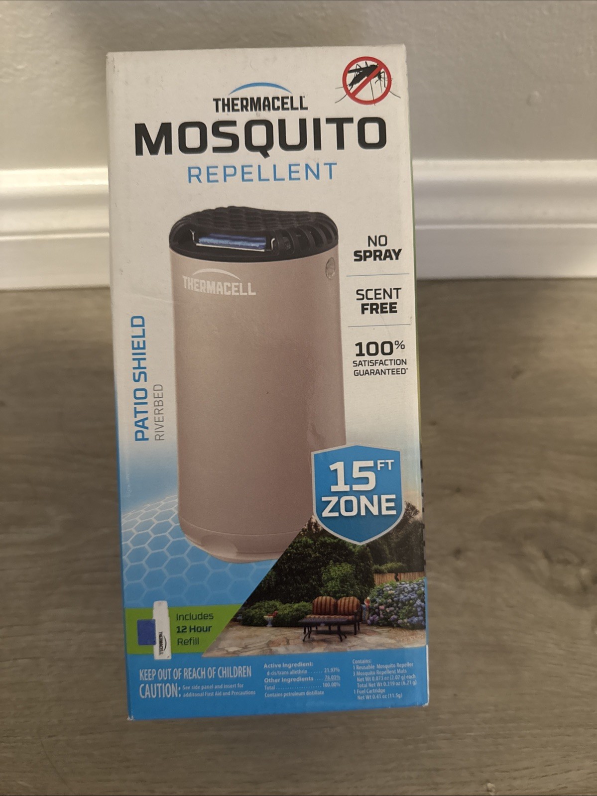 Thermacell MosQuito Repellent Shield, Riverbed Scent Free, 15ft Zone, Reusable