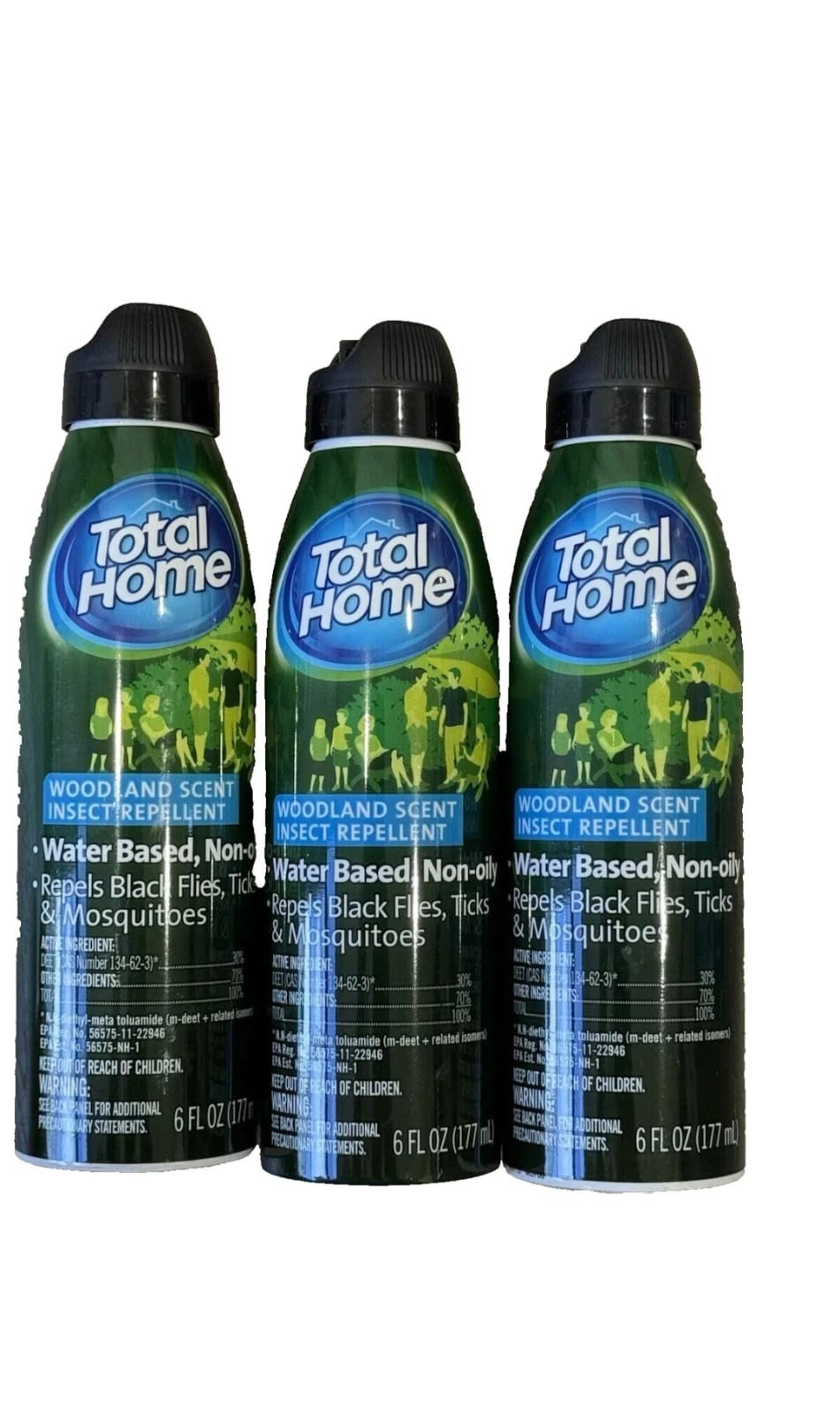 (Lot of 3) !! Total Home Woodland Scent Insect Repellent. 6.oz Each #400