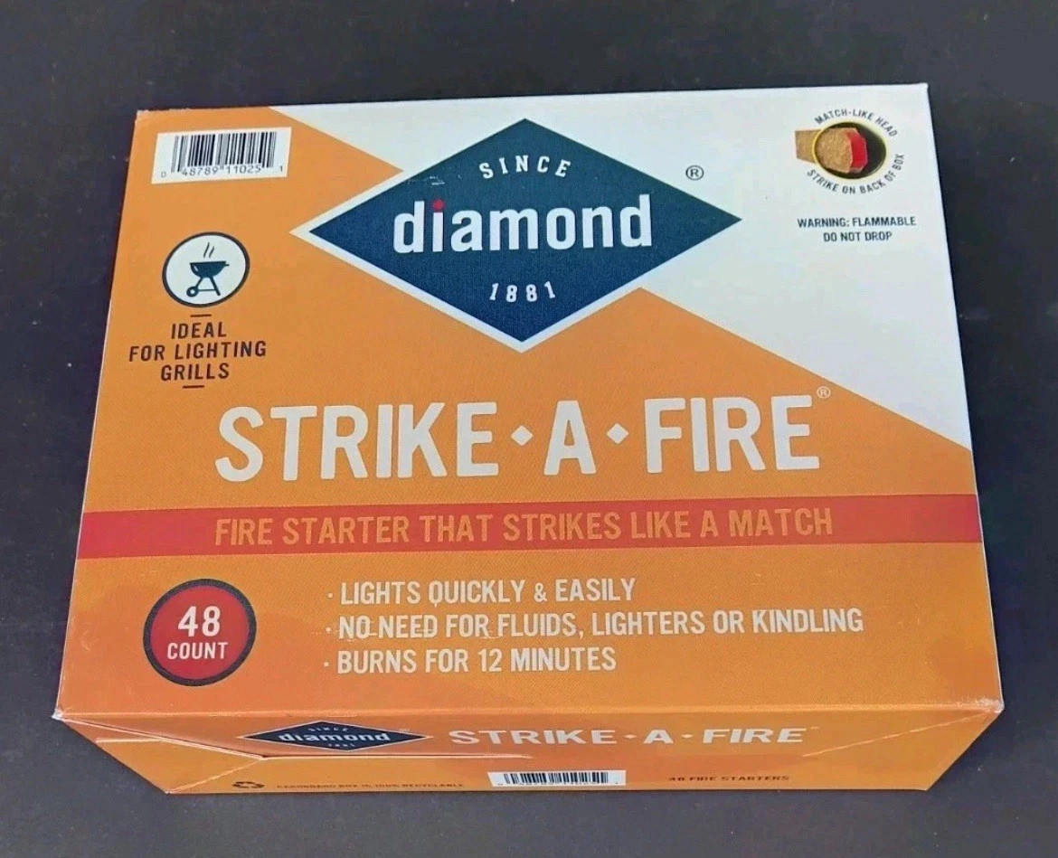 Diamond Strike-A-Fire Firestarter Matches 48ct Long Burn Waterproof Fire Sticks