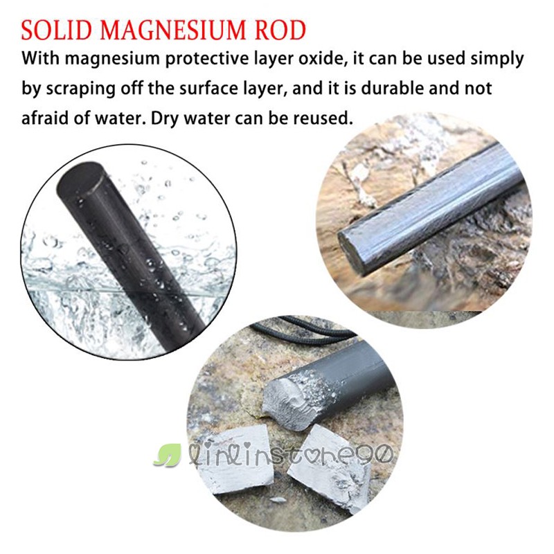 Fire Starter Flint & Steel Striker Bushcraft, Emergency Waterproof Survival Kits