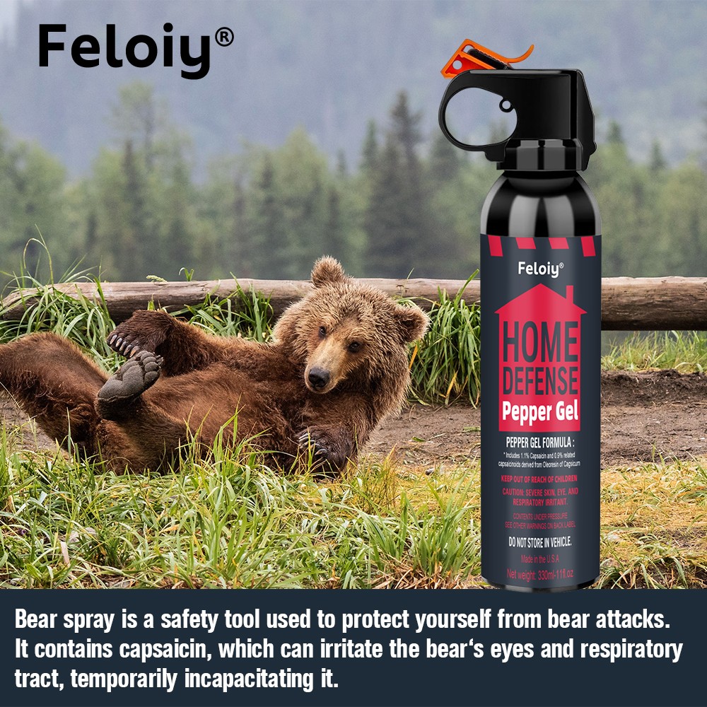 Feloiy Bear Spray Repellent 11oz Personal Defense Protection w/ Spray bag