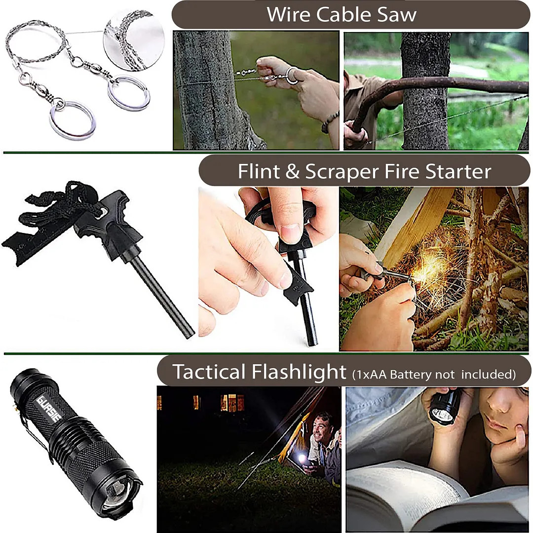 Mens Gadgets Gifts – Camping Hiking Emergency Travel Tactical Survival Gear Kit