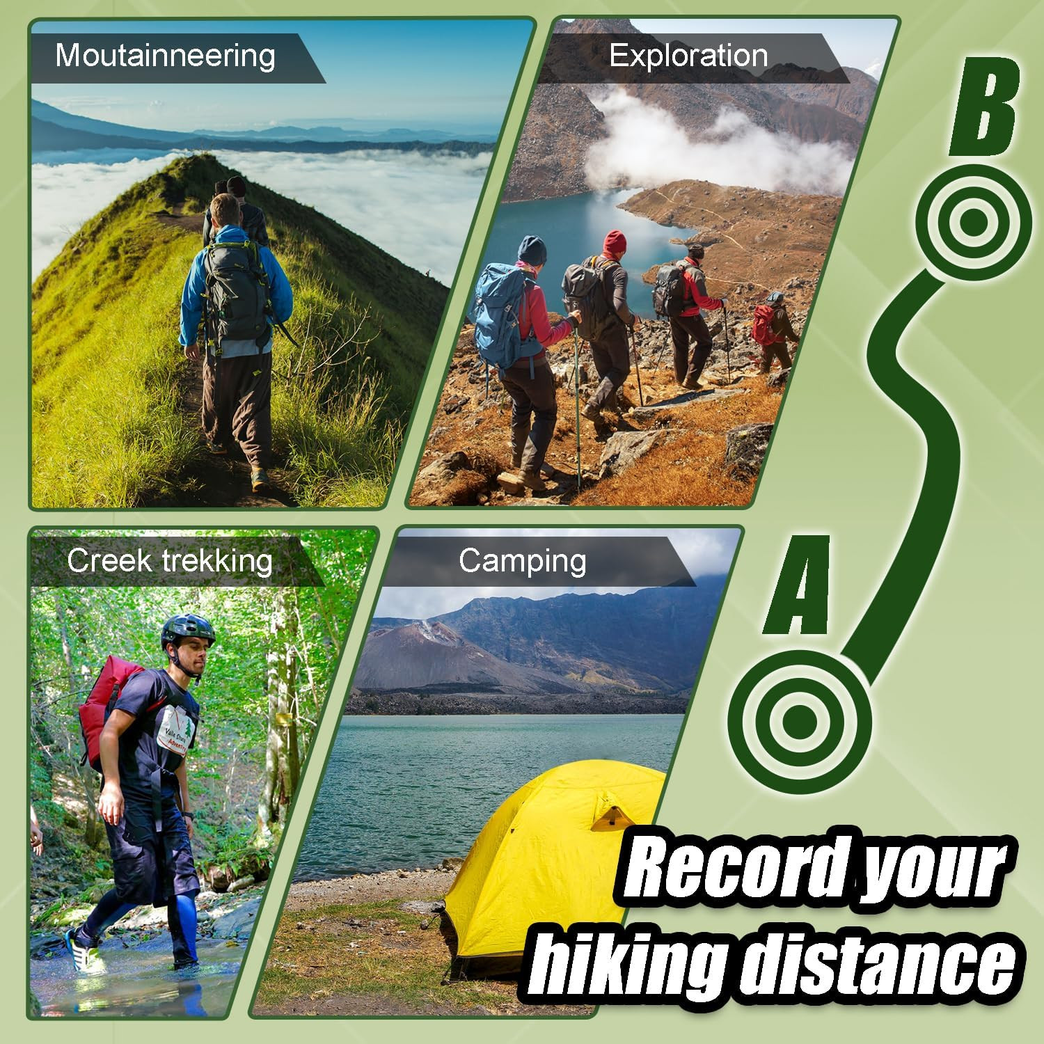 3-Piece Ranger Beads Pace Counter Kit for Hiking and Swimming Distance Tracking