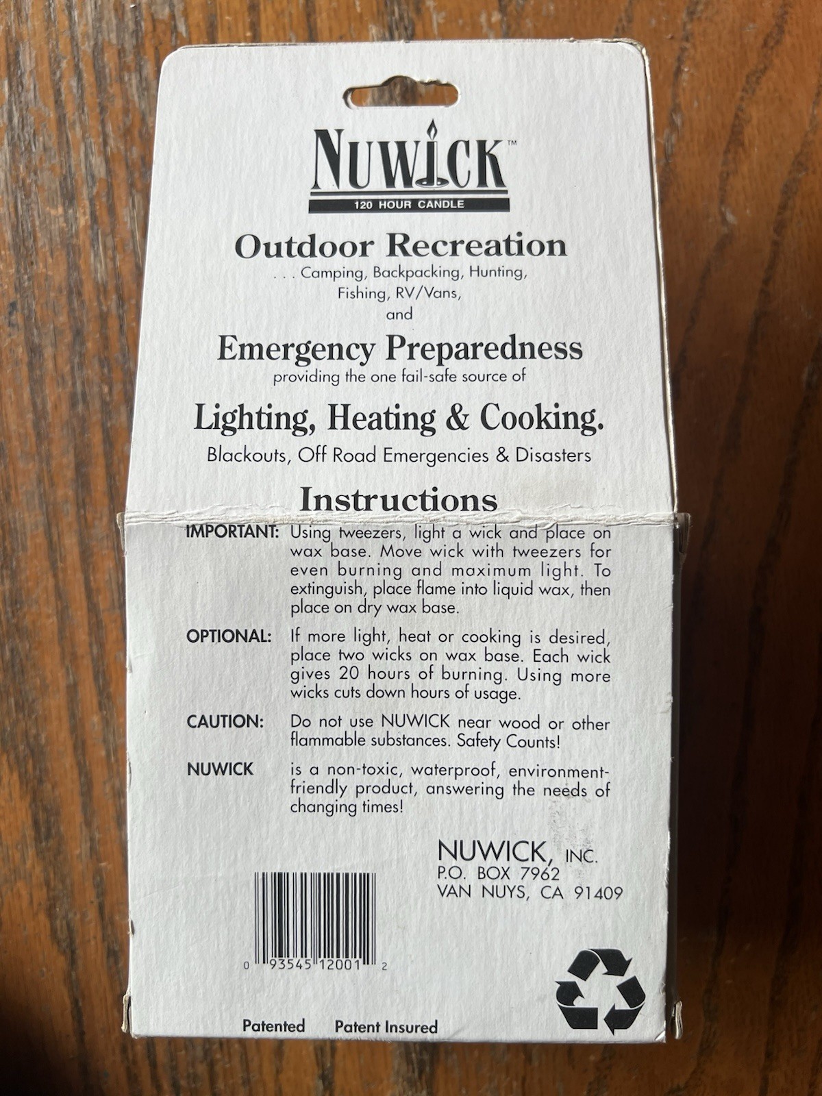 NUWICK Large 120 Hour Candle Moveable Wicks Reusable Light Heat Cook