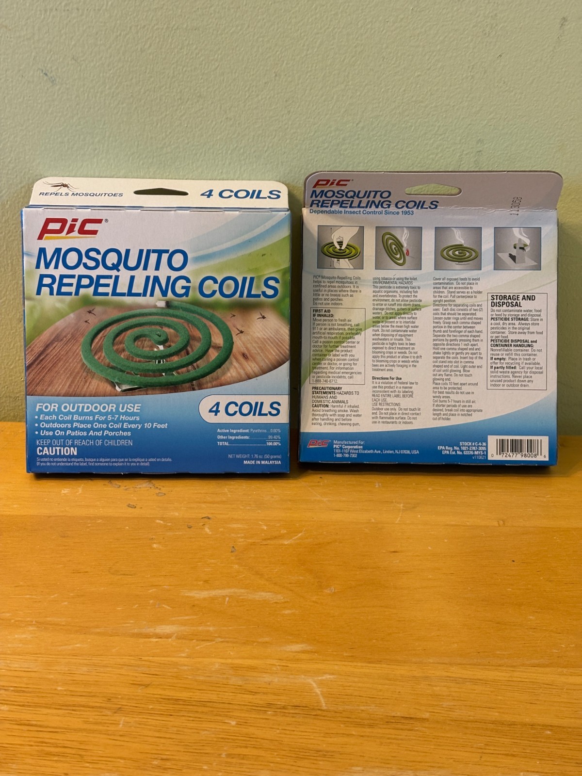 Lot Of 12 Packs Of Pic Mosquito Repelling Coils 4 Coils Each Pk Total 48 Coils