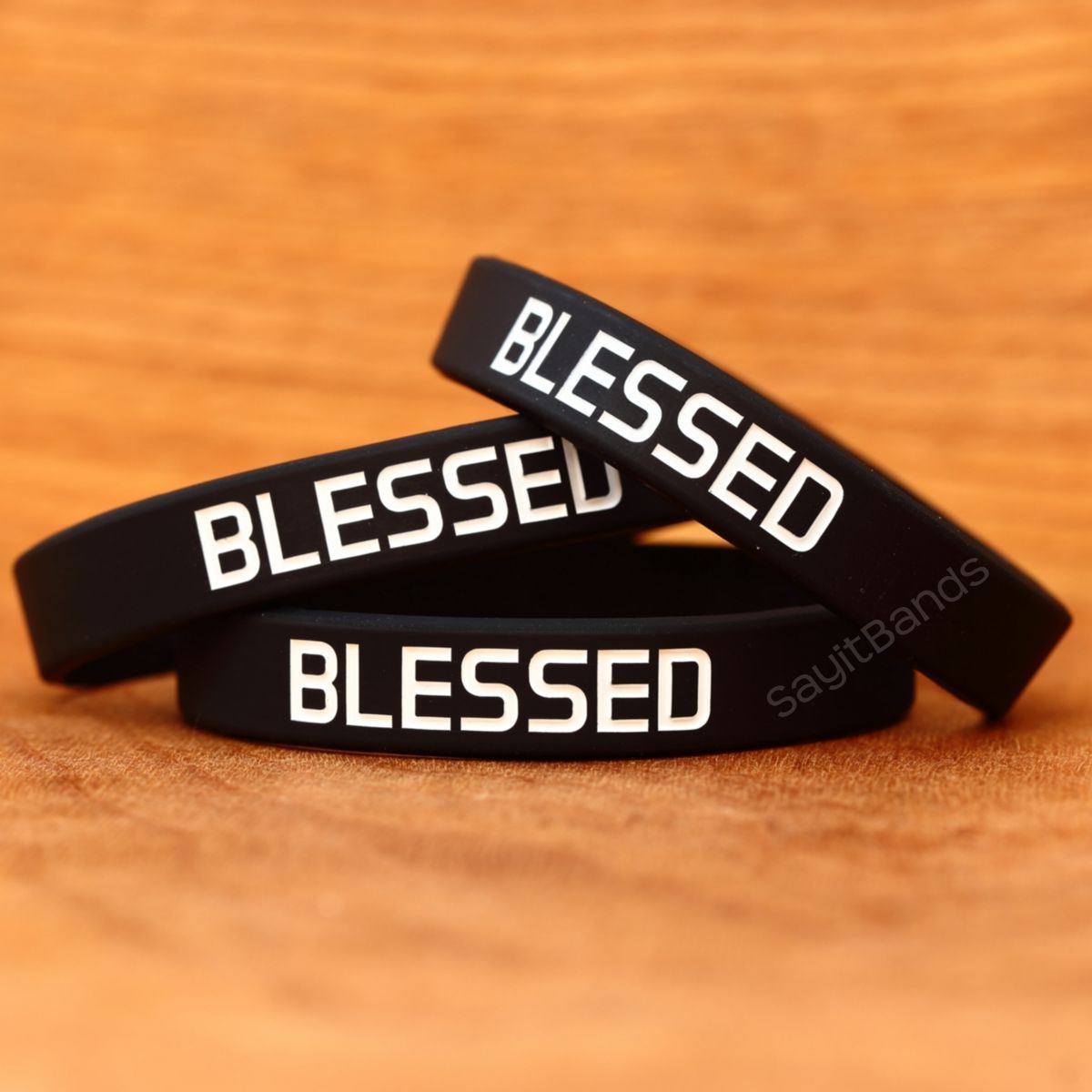 BLESSED Wristband Lot – Set of Inspirational Silicone Bracelet Wrist Bands