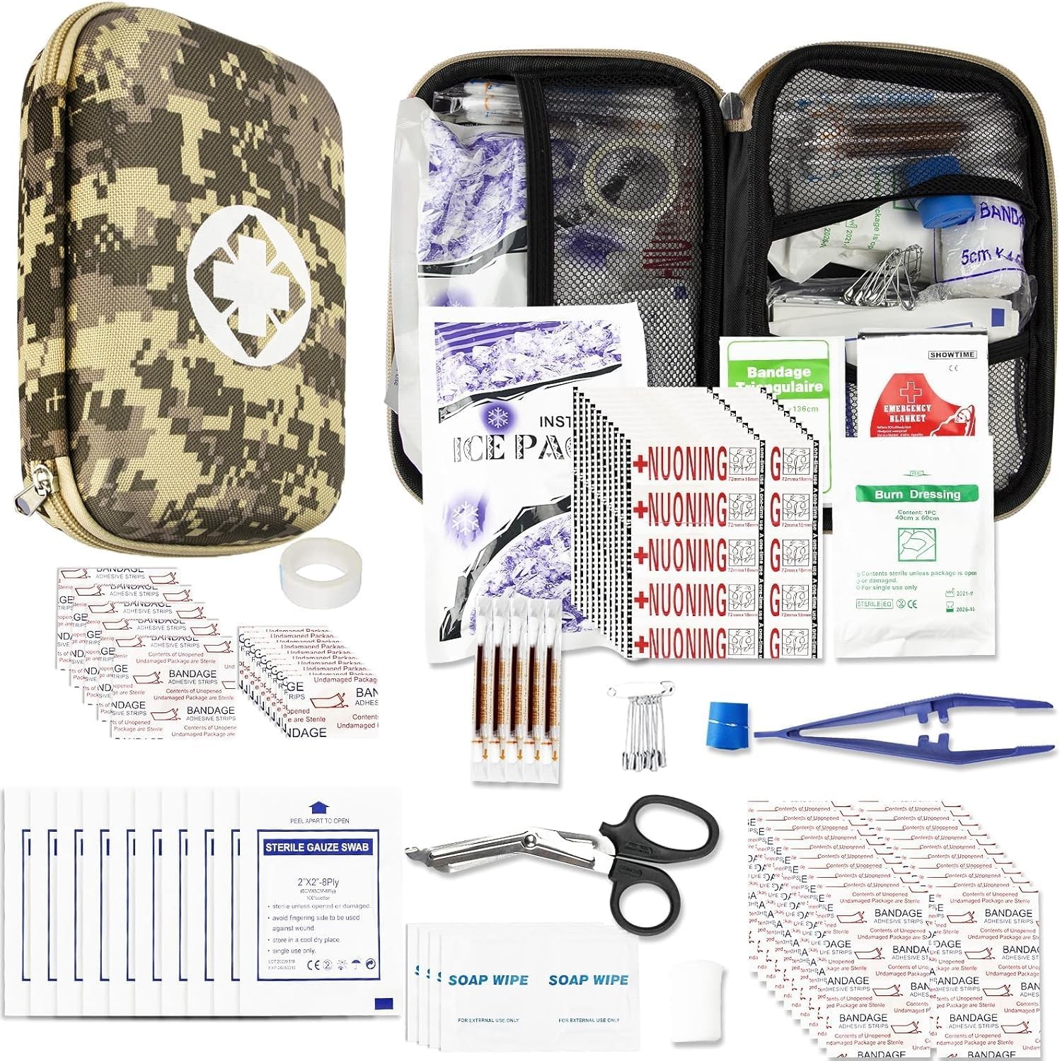 YIDERBO 277Pcs Camo First Aid Kit for Car Home Travel Camping Hiking