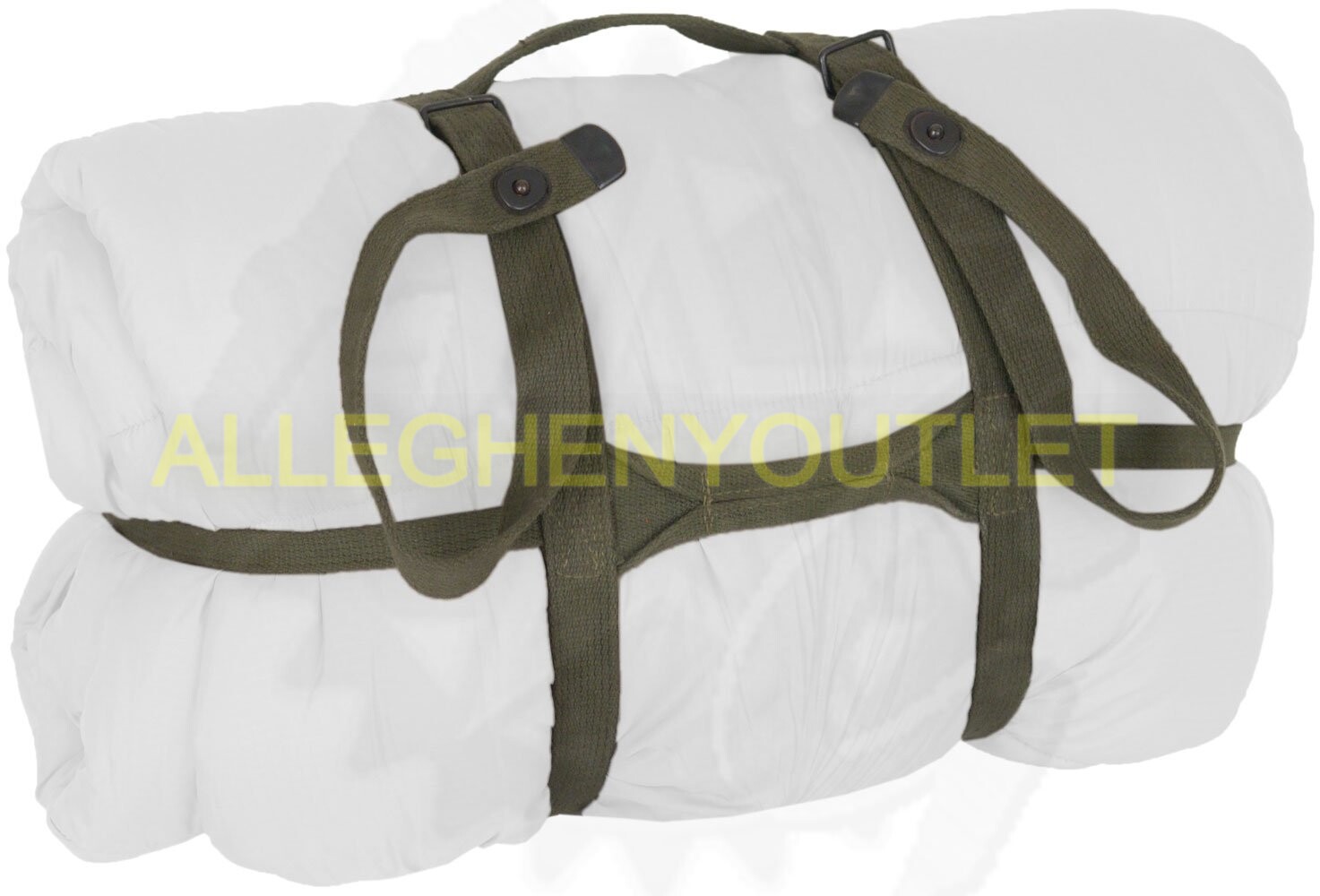 USGI Vintage Canvas Military Sleeping Bag Carrier – Bed Roll Strap OD Green GC