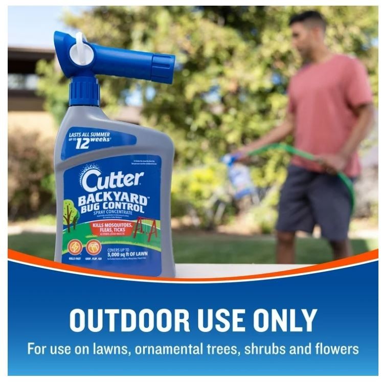 Cutter Backyard Bug Control Spray Concentrate, Fleas,Mosquito Repellent,32 fl oz