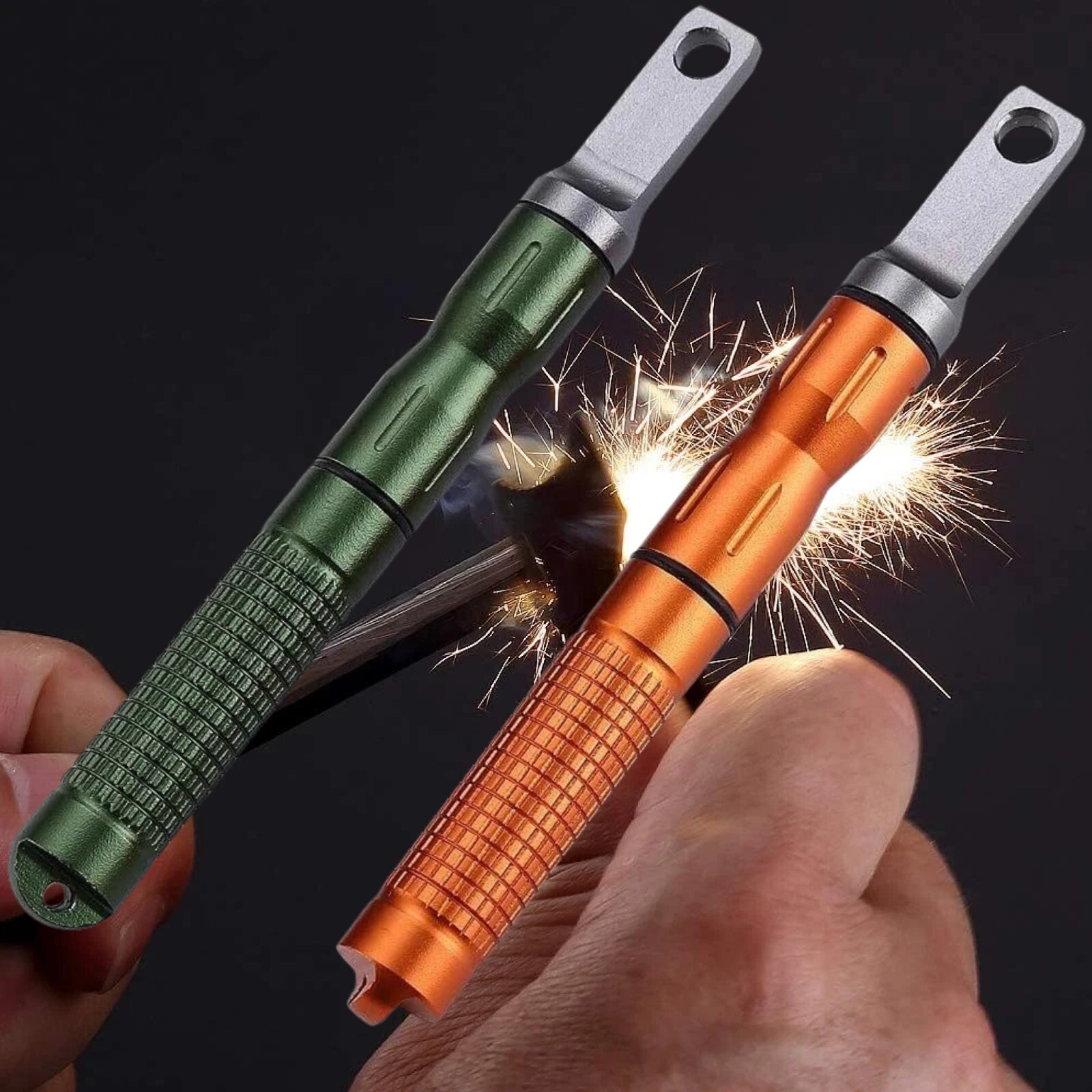 2PCS Compact Fire Starter—Ferro Rod Flint Striker for EDC, Camping & Survival