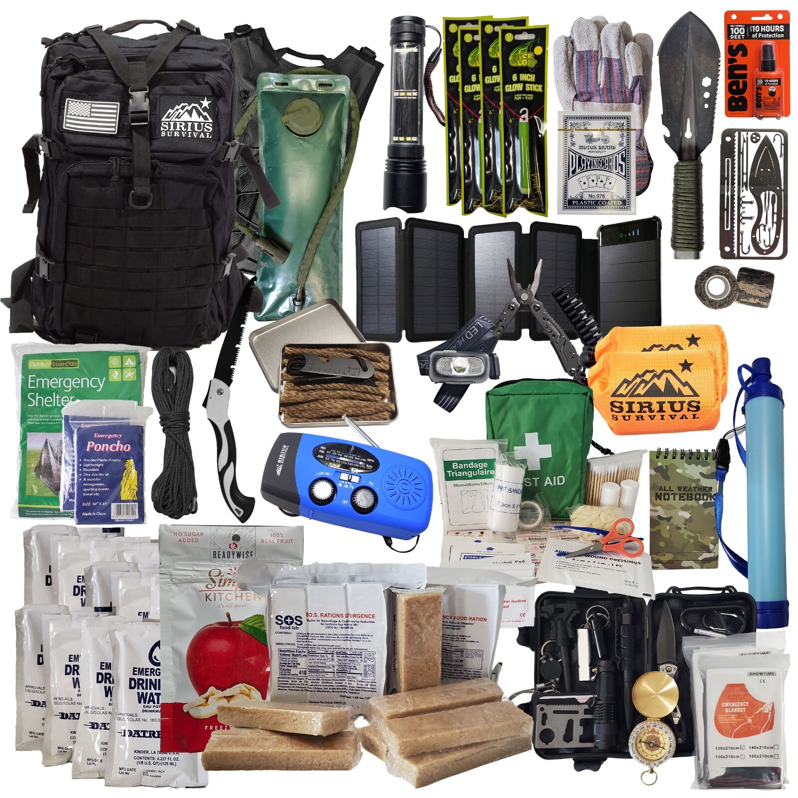 Sirius Survival Bug Out Bag – Premium Bugout Backpack Pre-Packed Survival Kit