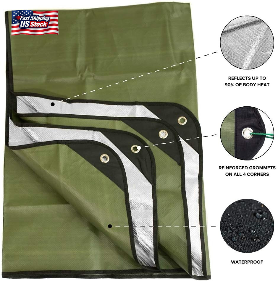 Arcturus Insulated Tarp, Reusable Heavy Duty Thermal Survival Blanket – 60X82In,
