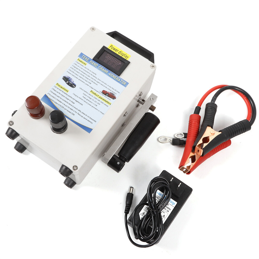 110V Hand Crank Generator Emergency USB Charger Camping Outdoor Survival LED