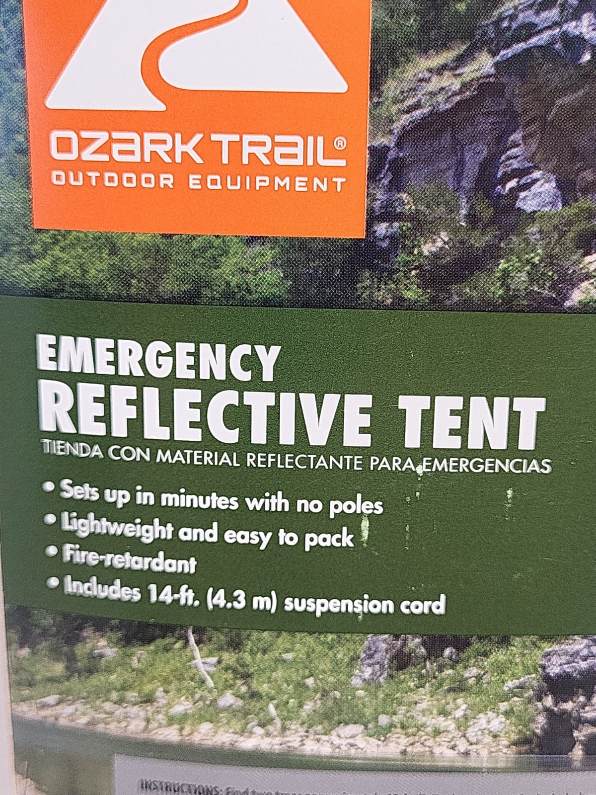 Ozark Trail Outdoor Emergency Survival Reflective Light Tent & Suspension Cord