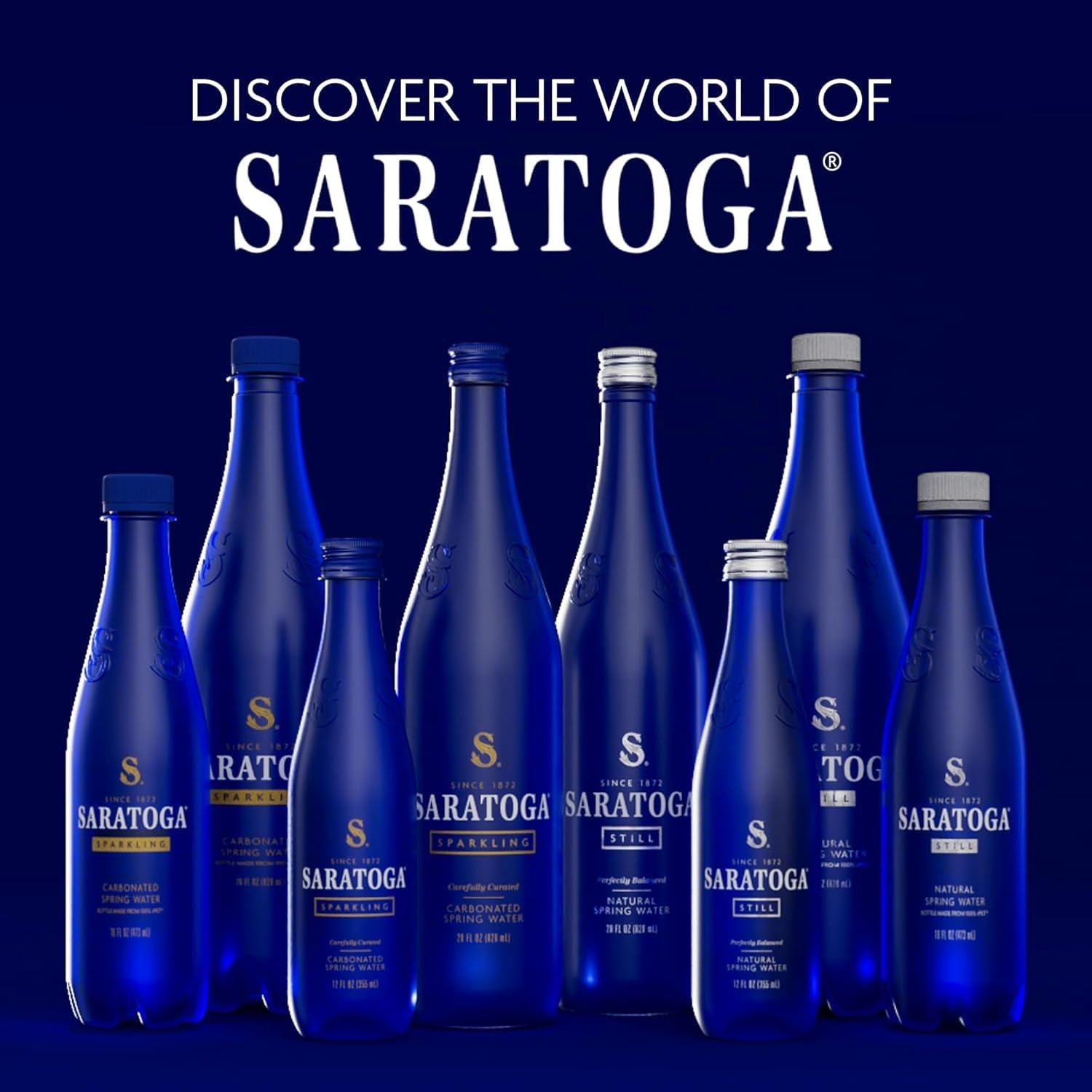 Saratoga Spring Water Bottles, 12 Pack – Still Bottled Water – Recycled PET P…
