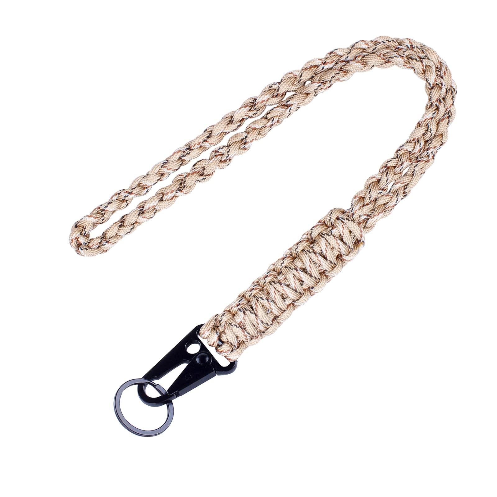 Heavy Duty Braided 550 Paracord Neck Lanyard Keychain for Men Outdoor Surviva…
