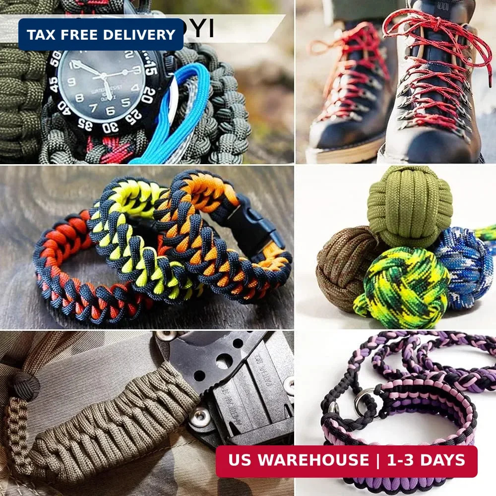 Paracord Rope 750 lb – 1000ft / 200ft / 120ft / 100ft / 50ft – String Par
