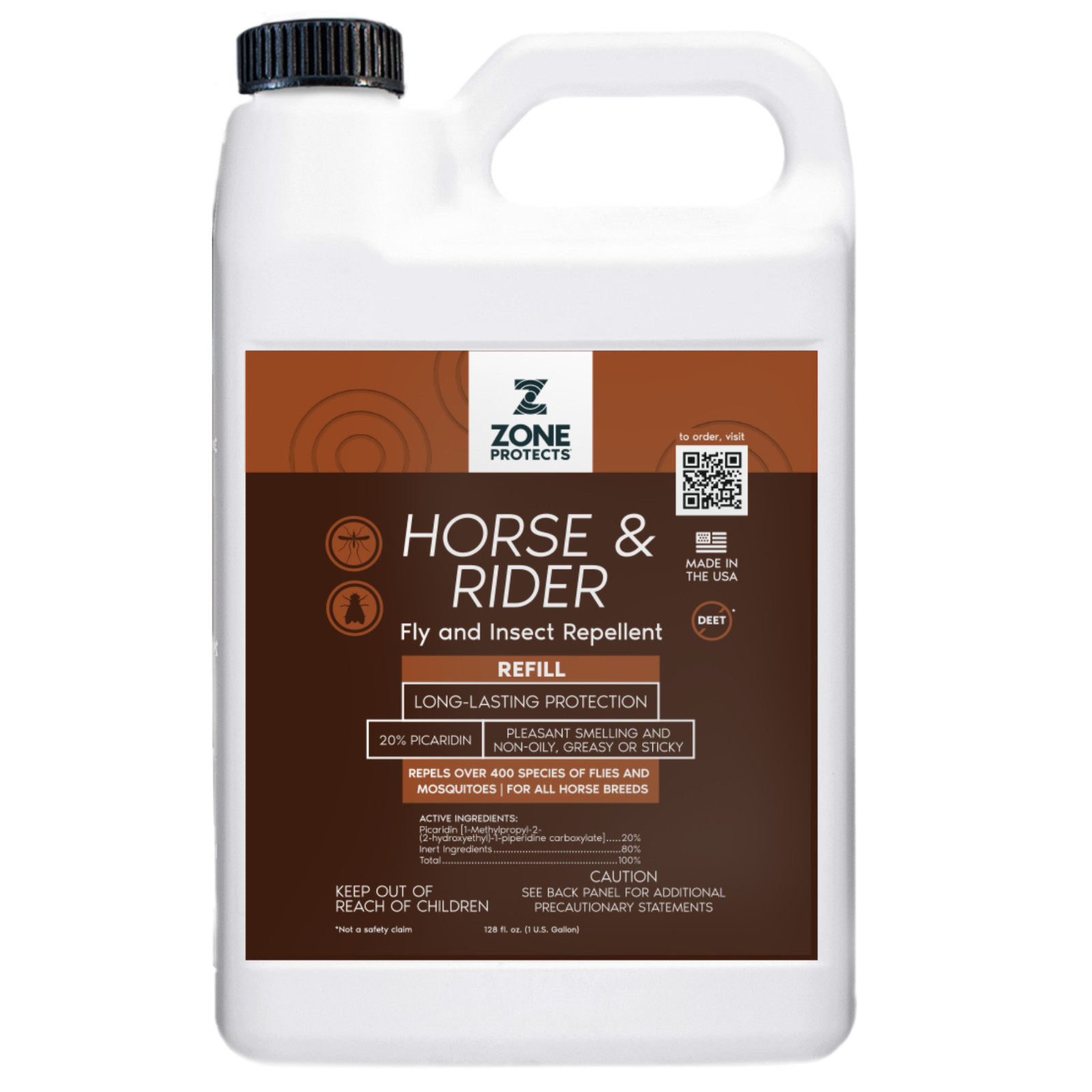 Horse & Rider Fly & Insect Gallon Refill Picaridin Flies Ticks Mosquito