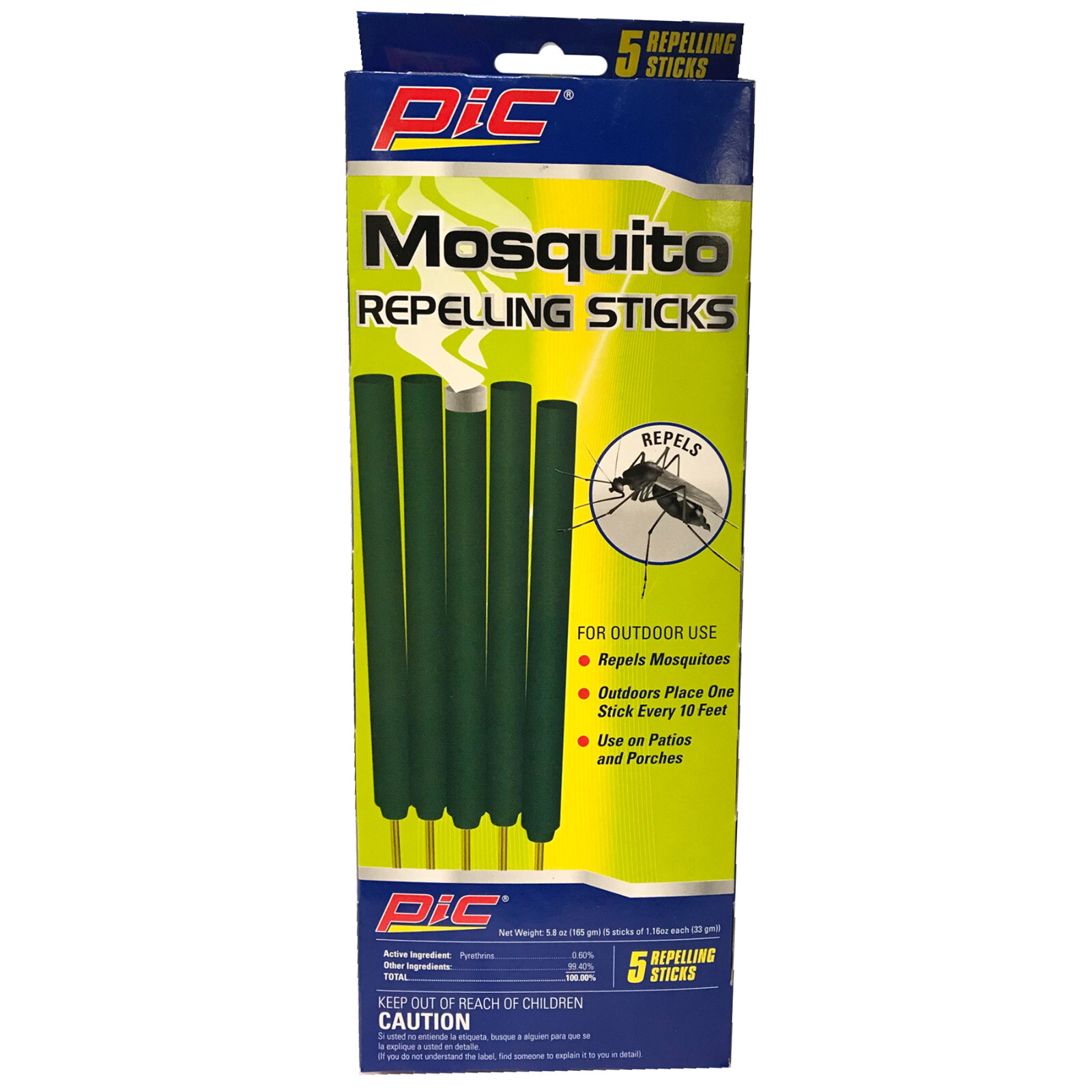 PIC 5-pack Mosquito Repelling Sticks repellant for confined outdoor spaces bug