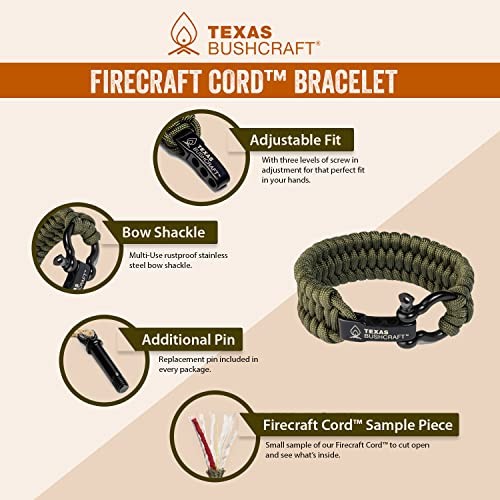 Firecraft Cord Survival Bracelet – Paracord Bracelet L (7-8″ wrist) Army Green