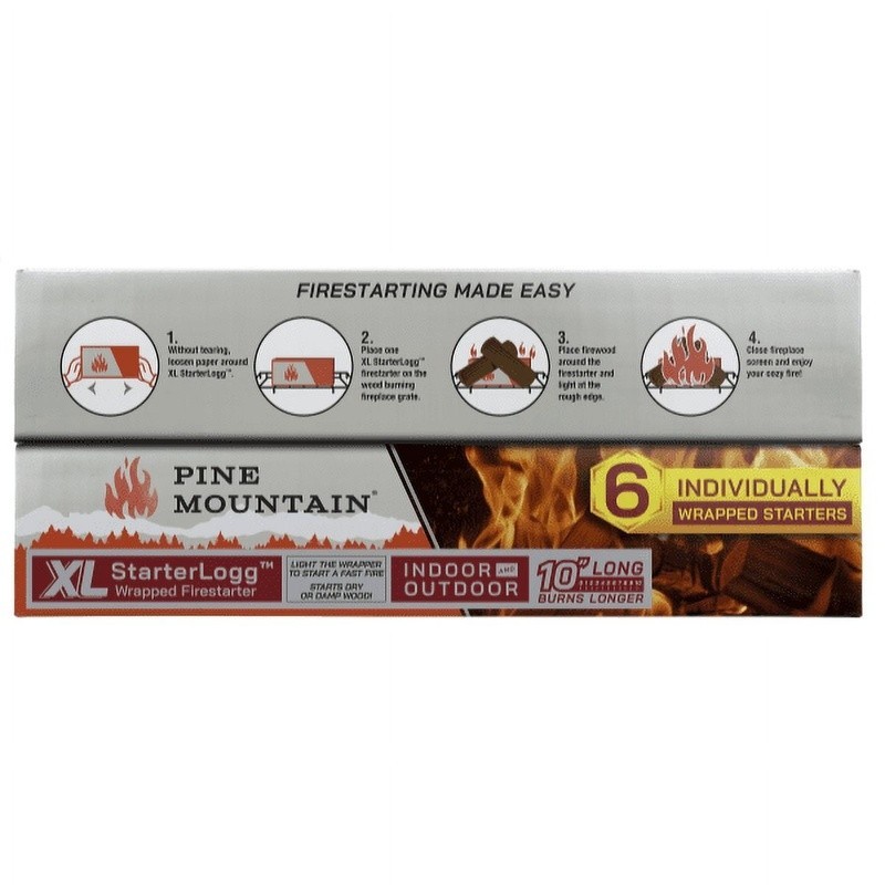 XL Wrapped Fire Starter Logs Portable Easy Lighting 1LB Clean Burning