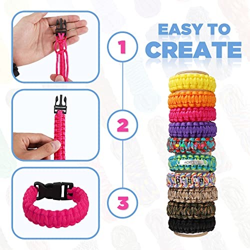 Paracord Bracelet Kit – 40 Colors, 10 Feet, Complete Accessories for Making